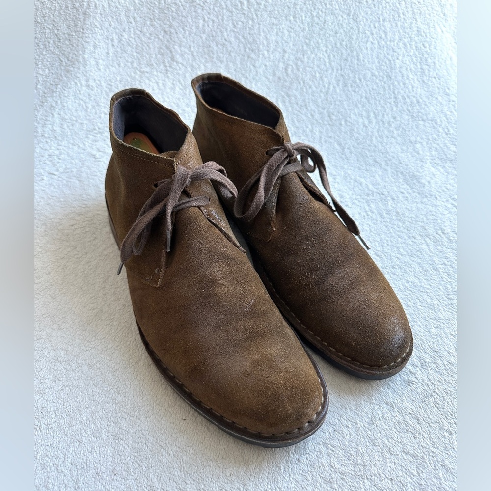 John Varvatos Chukka Men’s Boots in Brown Suede Leather 11M lace Up Shoes